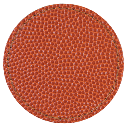 2.5" x 2.5" Basketball Round Leatherette Patch with Kota Pro – item PTH366 image 2