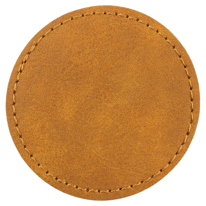 2.5" x 2.5" Light Round Leatherette Patch Premier – item PTH367 image 2