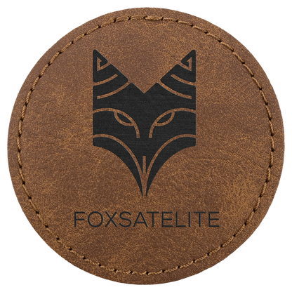 2.5" x 2.5" Dark Brown Round Leatherette Patch Premier – item PTH369