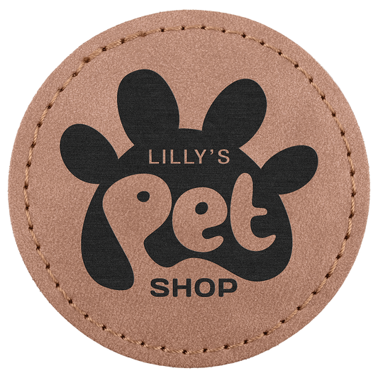 2.5" x 2.5" Blush Round Leatherette Patch with Pro Premier – item PTH370