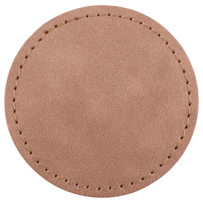 2.5" x 2.5" Blush Round Leatherette Patch with Pro Premier – item PTH370 image 2