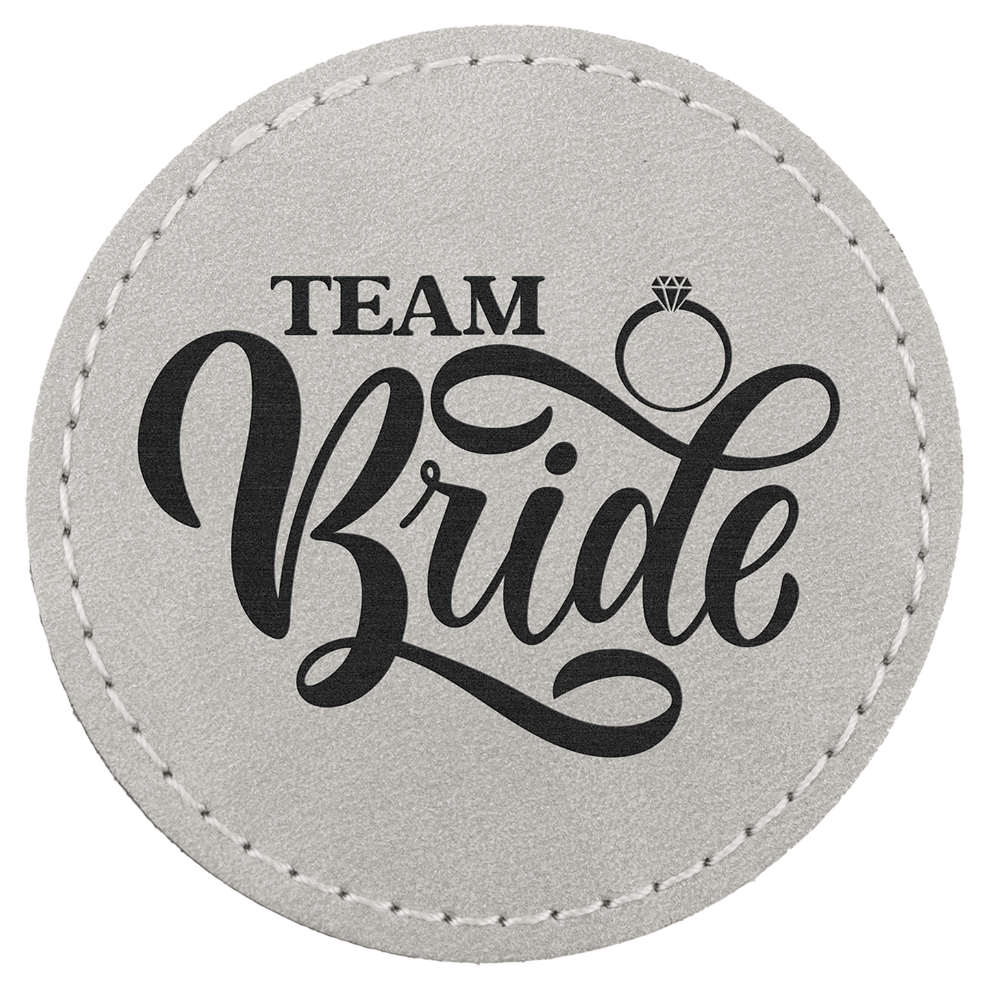 2.5" x 2.5" Light Round Leatherette Patch Premier – item PTH371