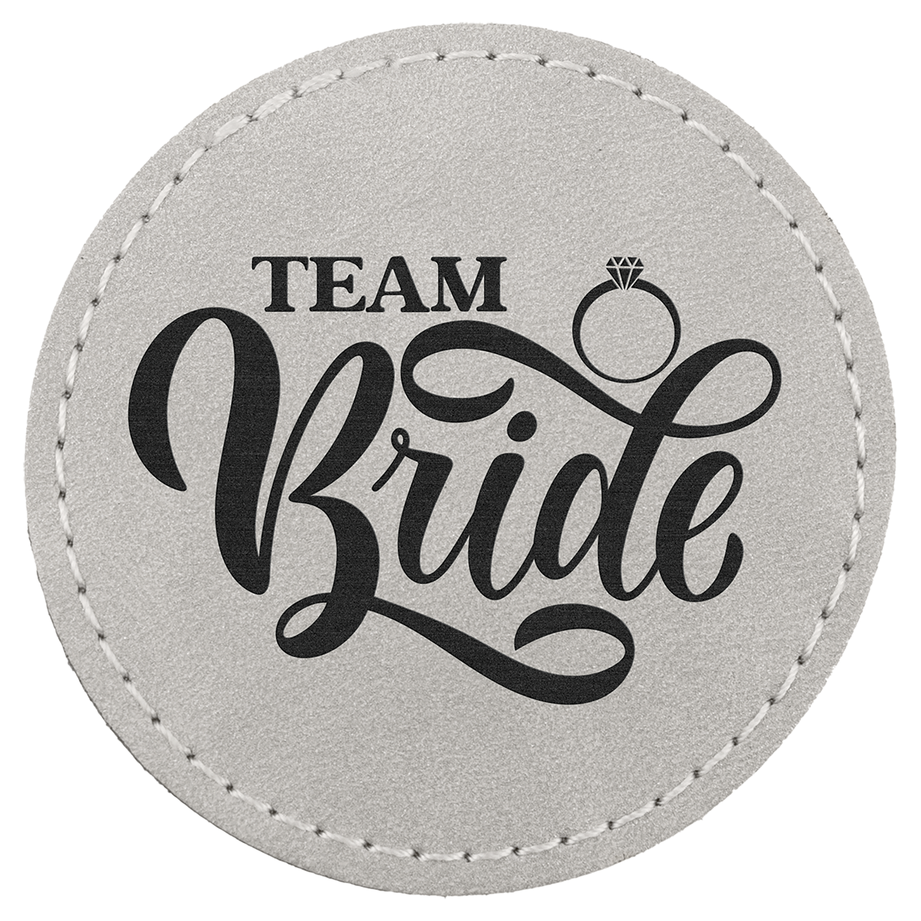 2.5" x 2.5" Light Round Leatherette Patch Premier – item PTH371