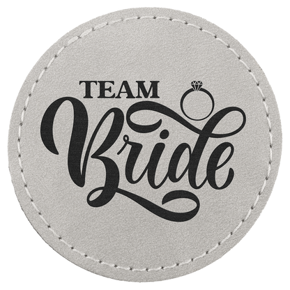 2.5" x 2.5" Light Round Leatherette Patch Premier – item PTH371