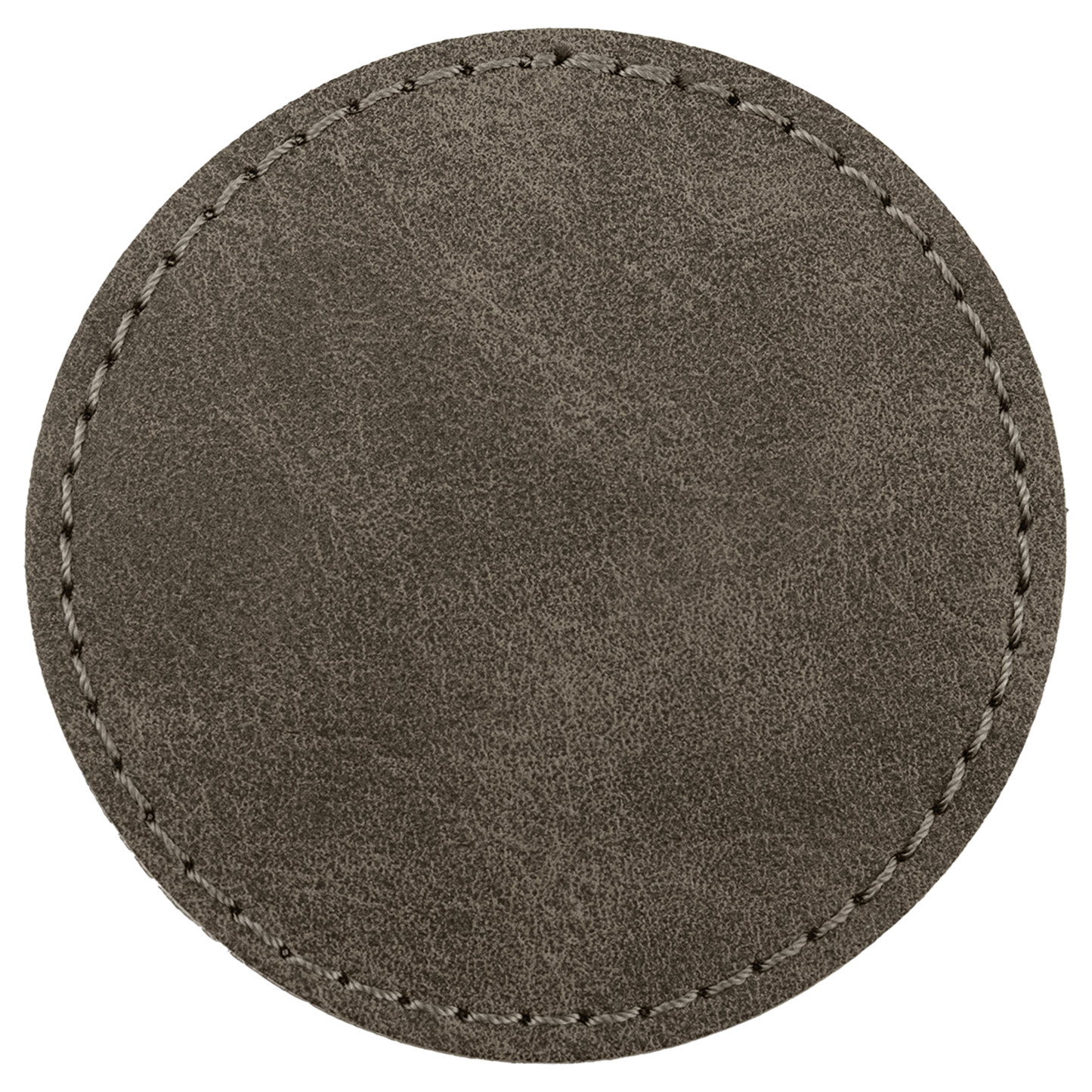 2.5" x 2.5" Dark Gray Round Leatherette Patch Premier – item PTH373 image 2