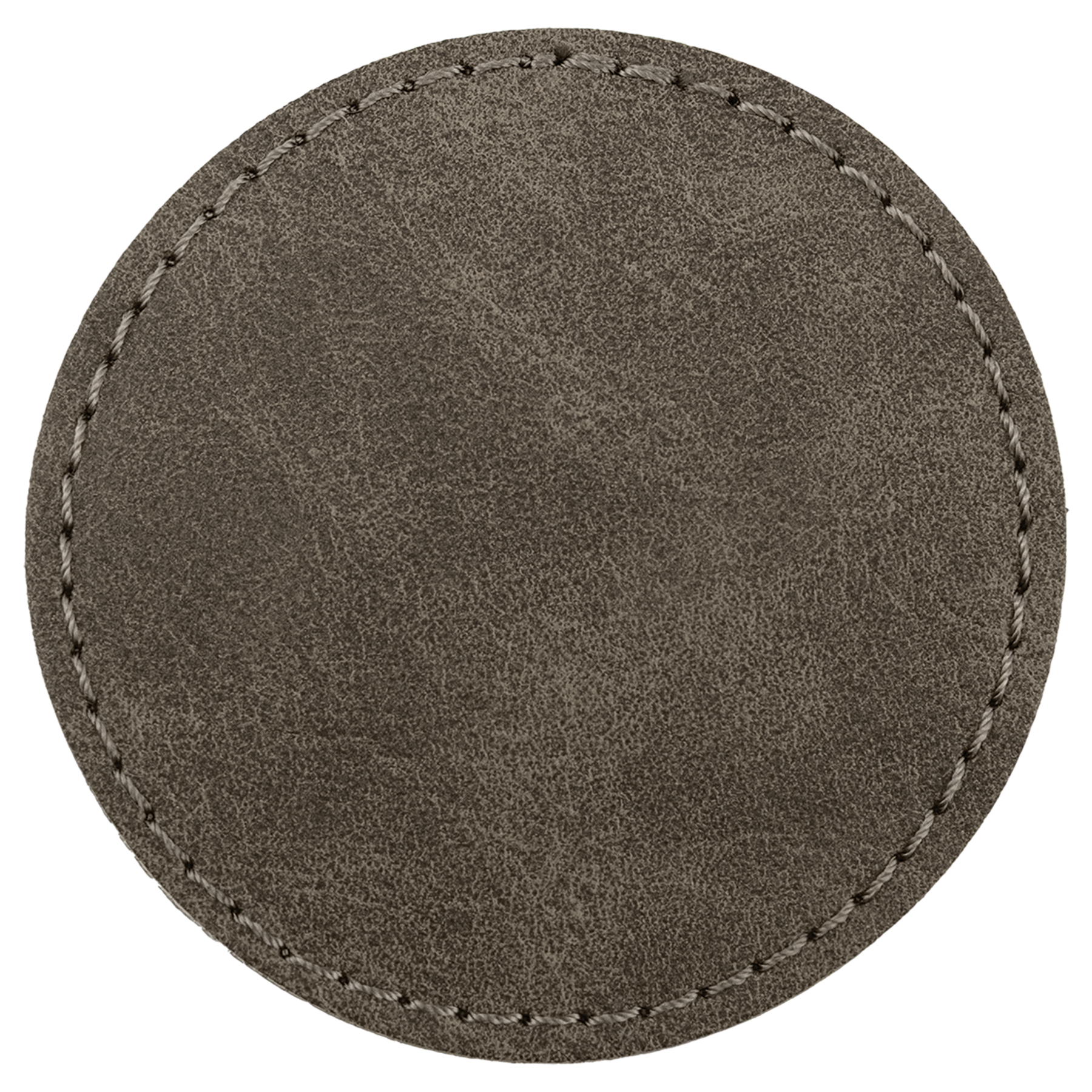 2.5" x 2.5" Dark Gray Round Leatherette Patch Premier – item PTH373 image 2