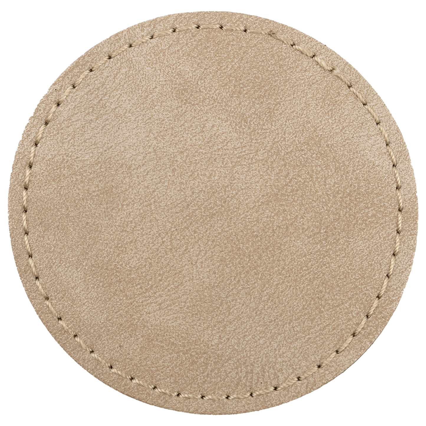 2.5" x 2.5" Light Tan Round Leatherette Patch Premier – item PTH374 image 2
