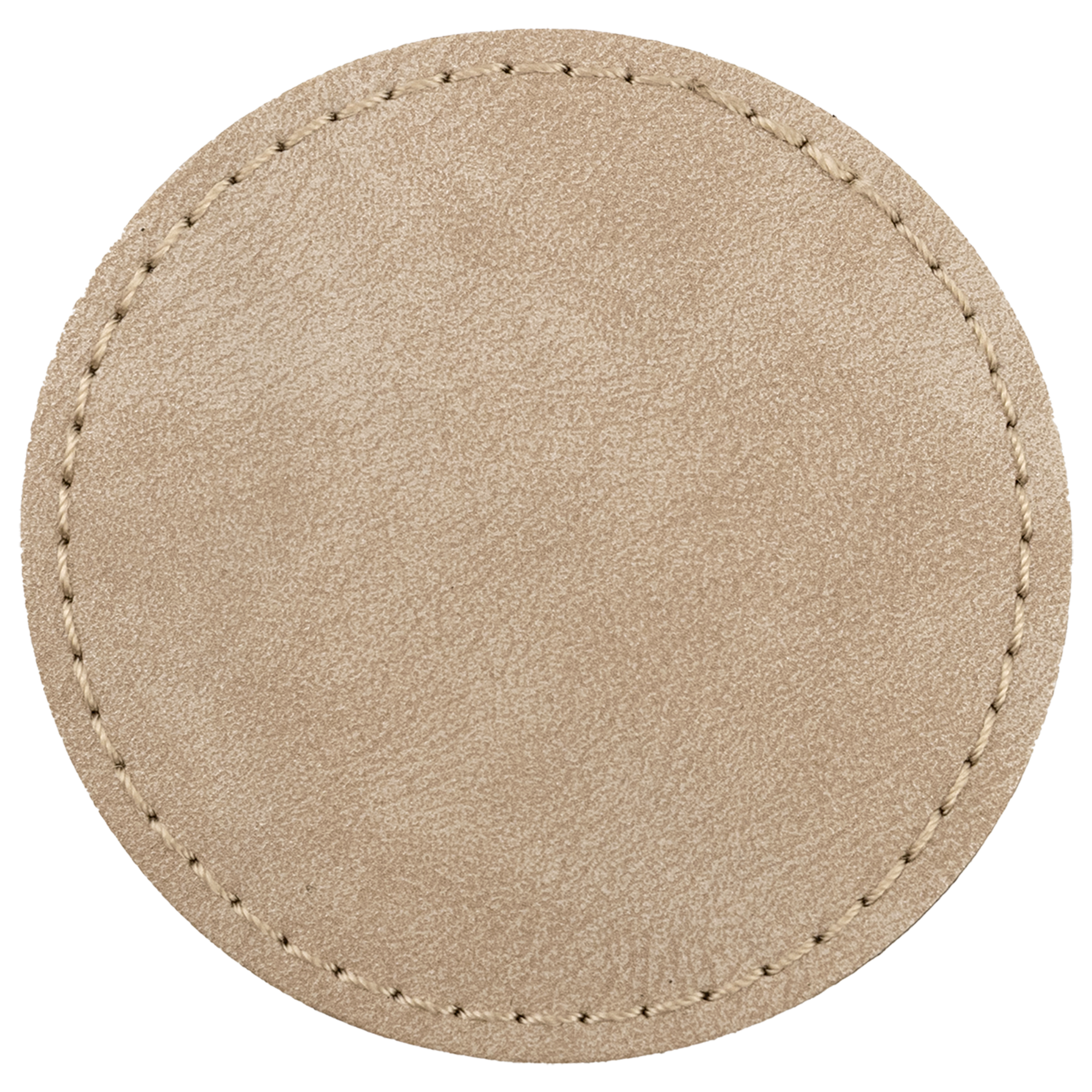 2.5" x 2.5" Light Tan Round Leatherette Patch Premier – item PTH374 image 2