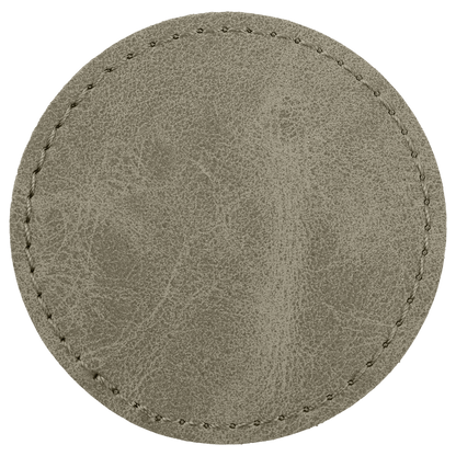 2.5" x 2.5" Light Green Round Leatherette Patch Premier – item PTH375 image 2