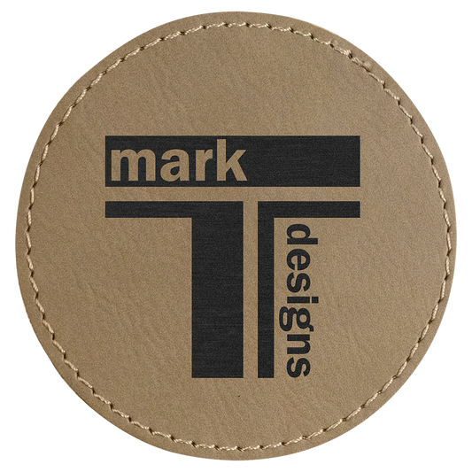 3" x 3" Light Brown Round Leatherette Patch with Adhesive – item PTH401