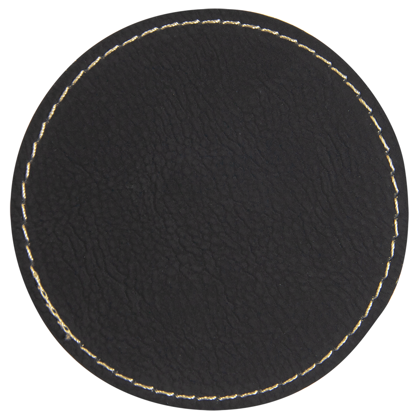 3" x 3" /Gold Round Leatherette Patch with Adhesive – item PTH406 image 2
