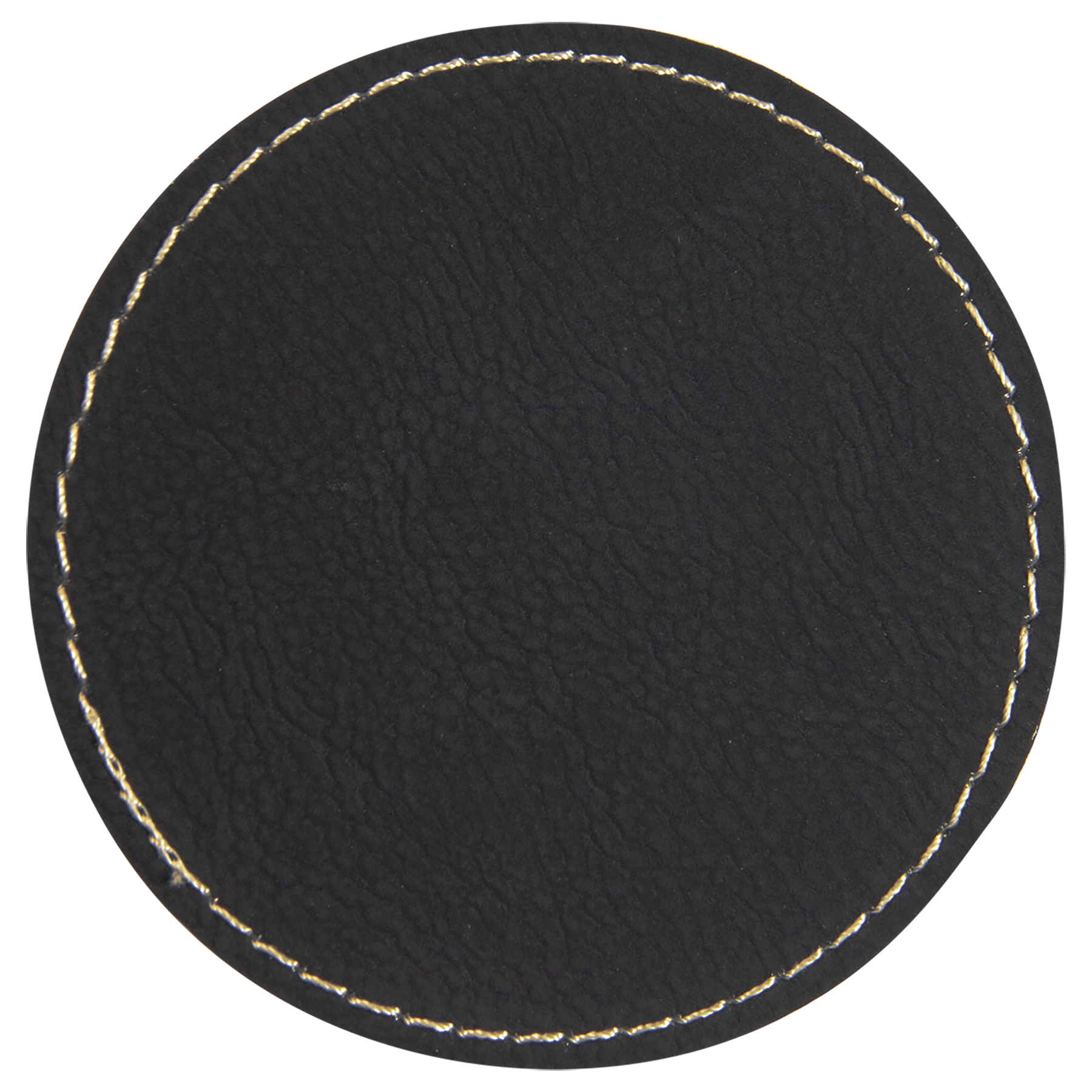 3" x 3" /Gold Round Leatherette Patch with Adhesive – item PTH406 image 2