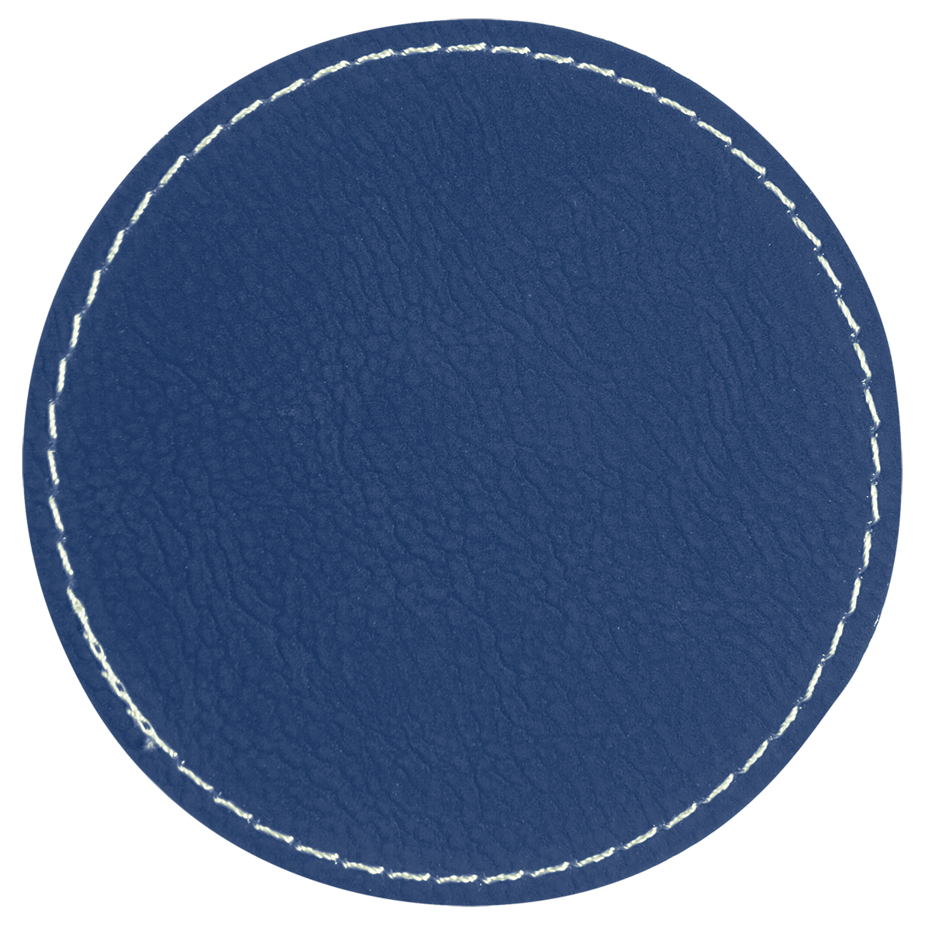 3" x 3" Blue/Silver Round Leatherette Patch with Adhesive – item PTH409 image 2