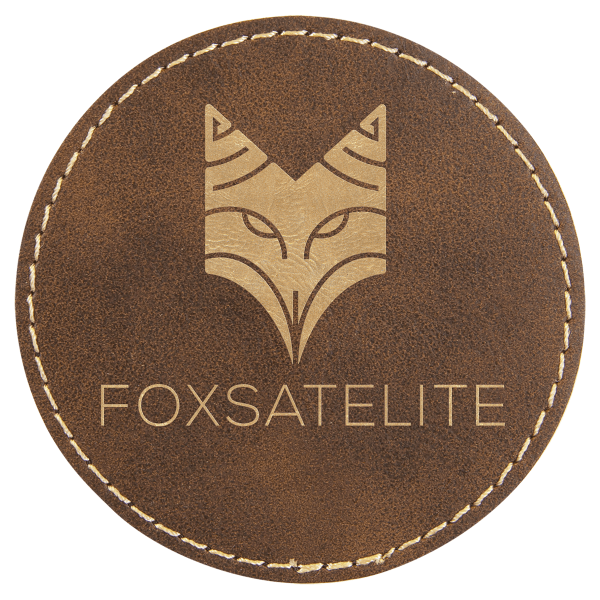3" x 3" /Gold Round Leatherette Patch with Adhesive – item PTH410 image 3