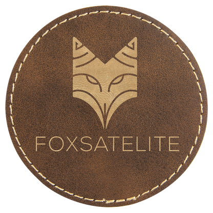 3" x 3" /Gold Round Leatherette Patch with Adhesive – item PTH410
