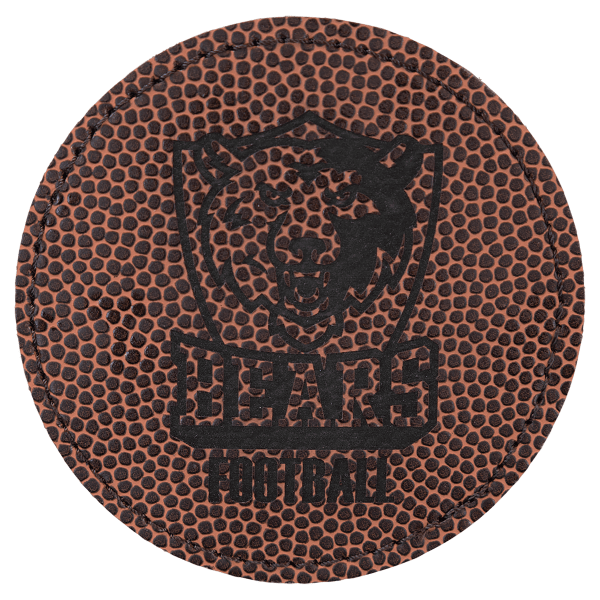 3" x 3" Football Round Leatherette Patch with Adhesive – item PTH415 image 3