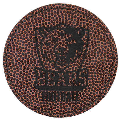 3" x 3" Football Round Leatherette Patch with Adhesive – item PTH415