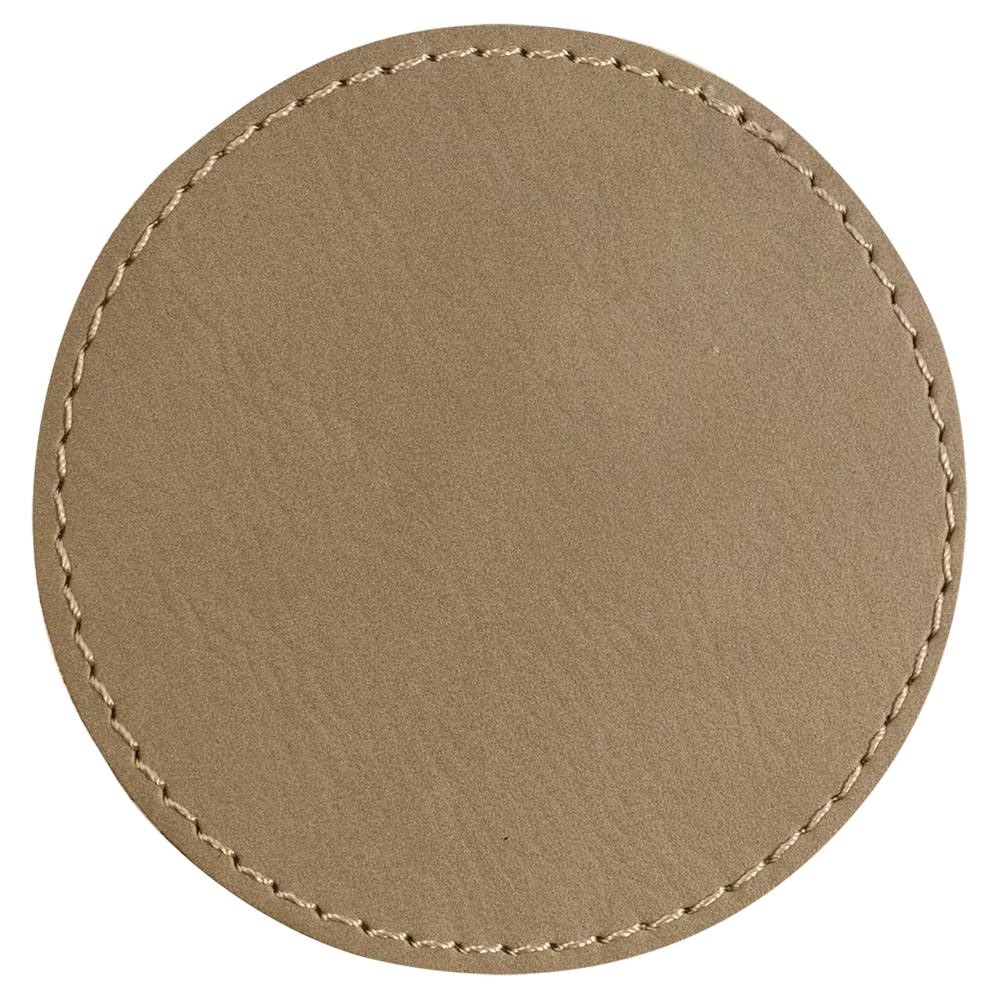 3" x 3" Light Brown Round Leatherette Patch with Kota Pro – item PTH451 image 2