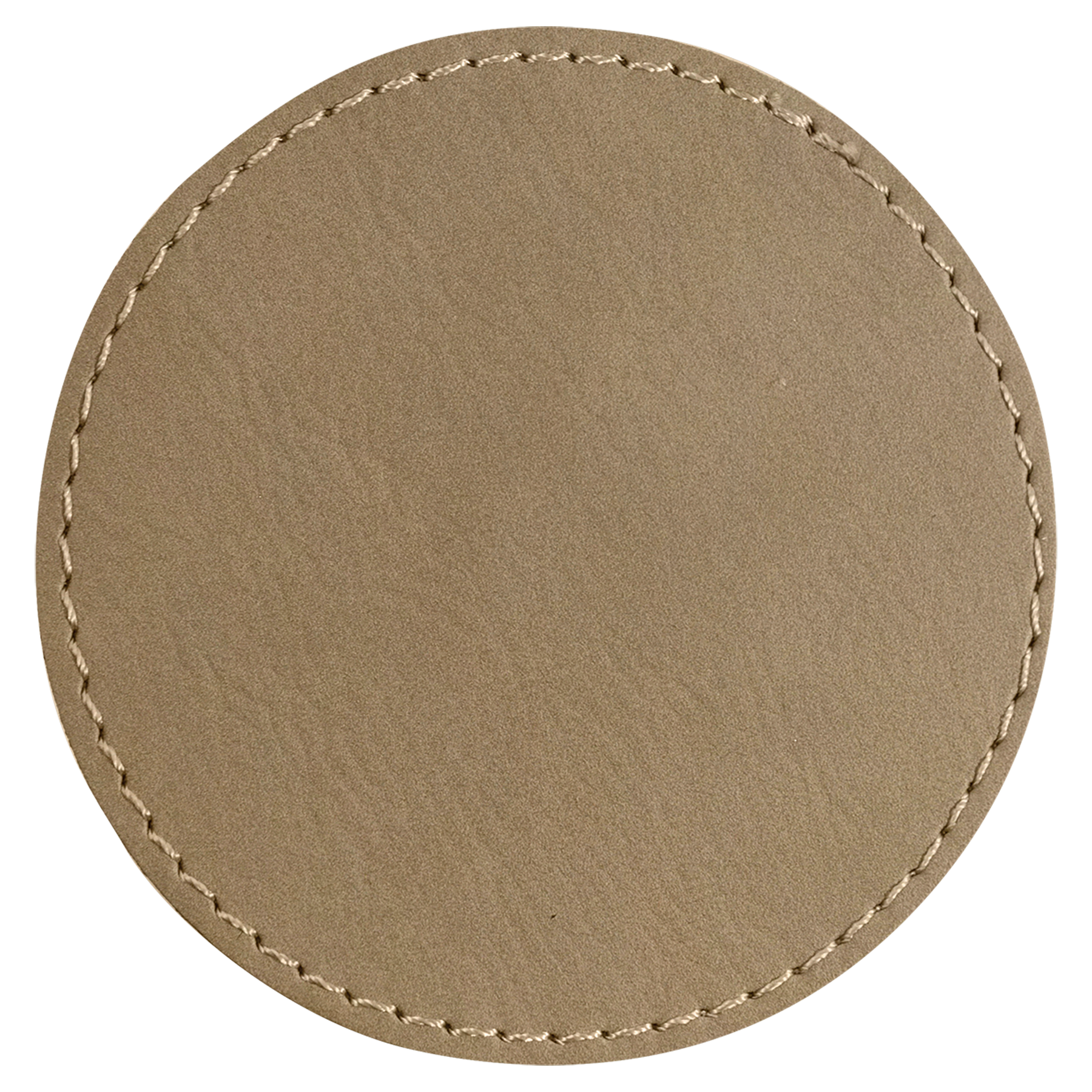 3" x 3" Light Brown Round Leatherette Patch with Kota Pro – item PTH451 image 2