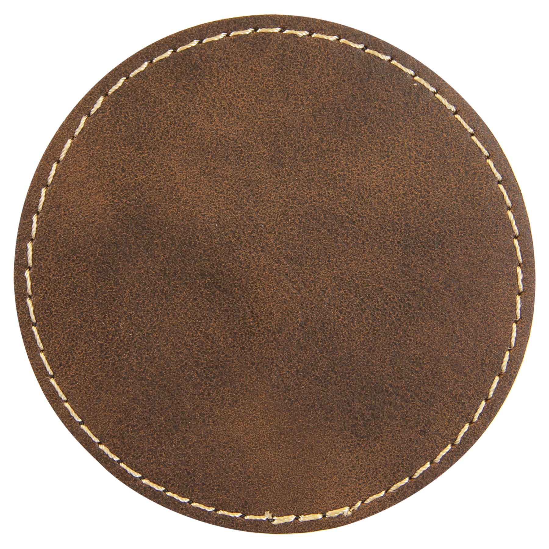 3" x 3" Rustic/Gold Round Leatherette Patch with Kota Pro – item PTH460 image 2