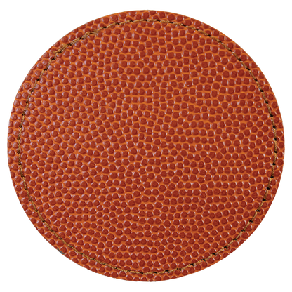3" x 3" Basketball Round Leatherette Patch with Pro Adhesive – item PTH466 image 2