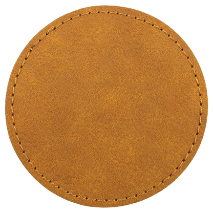3" x 3" Light Round Leatherette Patch with Pro Premier – item PTH467 image 2