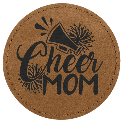 3" x 3" Medium Brown Round Leatherette Patch Premier – item PTH468 image 3