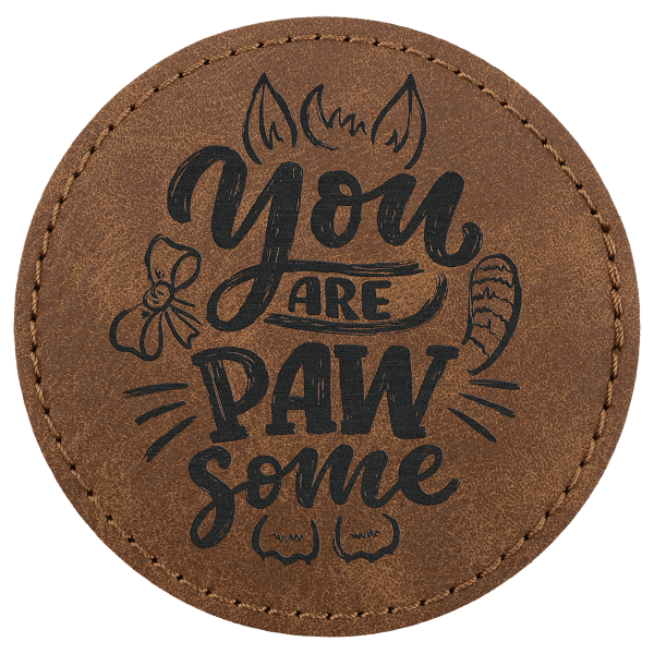 3" x 3" Dark Brown Round Leatherette Patch with Pro Premier – item PTH469 image 3