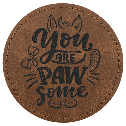3" x 3" Dark Brown Round Leatherette Patch with Pro Premier – item PTH469 image 3