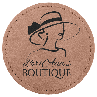 3" x 3" Blush Round Leatherette Patch with Kota Pro Premier – item PTH470 image 3