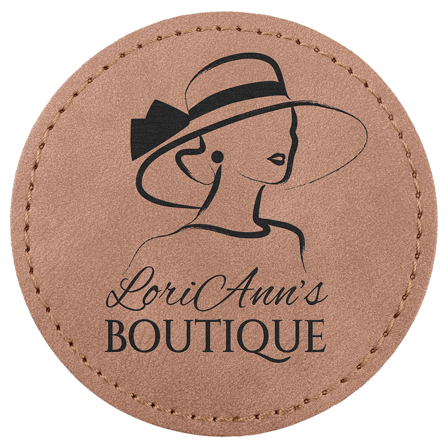 3" x 3" Blush Round Leatherette Patch with Kota Pro Premier – item PTH470