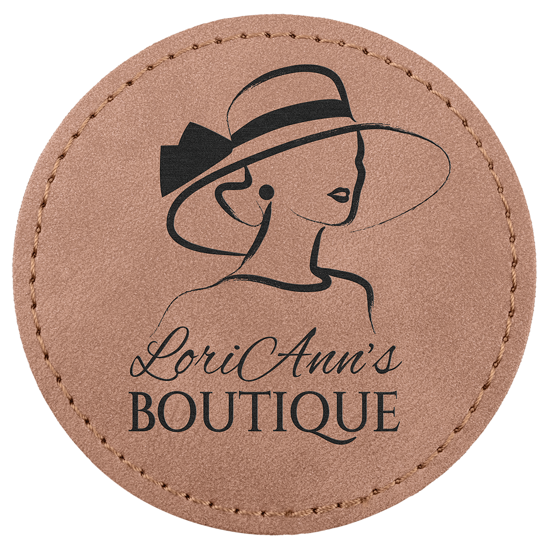 3" x 3" Blush Round Leatherette Patch with Kota Pro Premier – item PTH470