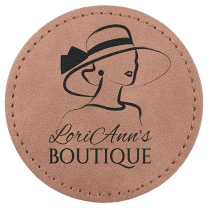 3" x 3" Blush Round Leatherette Patch with Kota Pro Premier – item PTH470