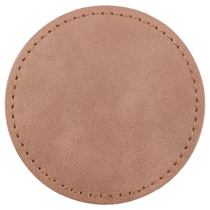 3" x 3" Blush Round Leatherette Patch with Kota Pro Premier – item PTH470 image 2