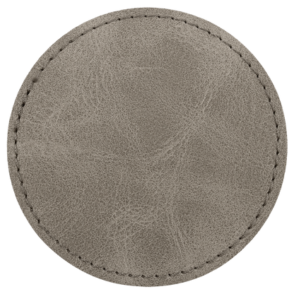 3" x 3" Gray Round Leatherette Patch with Kota Pro Premier – item PTH472 image 2