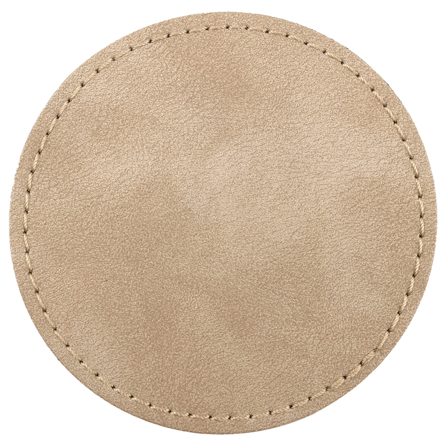 3" x 3" Light Tan Round Leatherette Patch with Pro Premier – item PTH474 image 2
