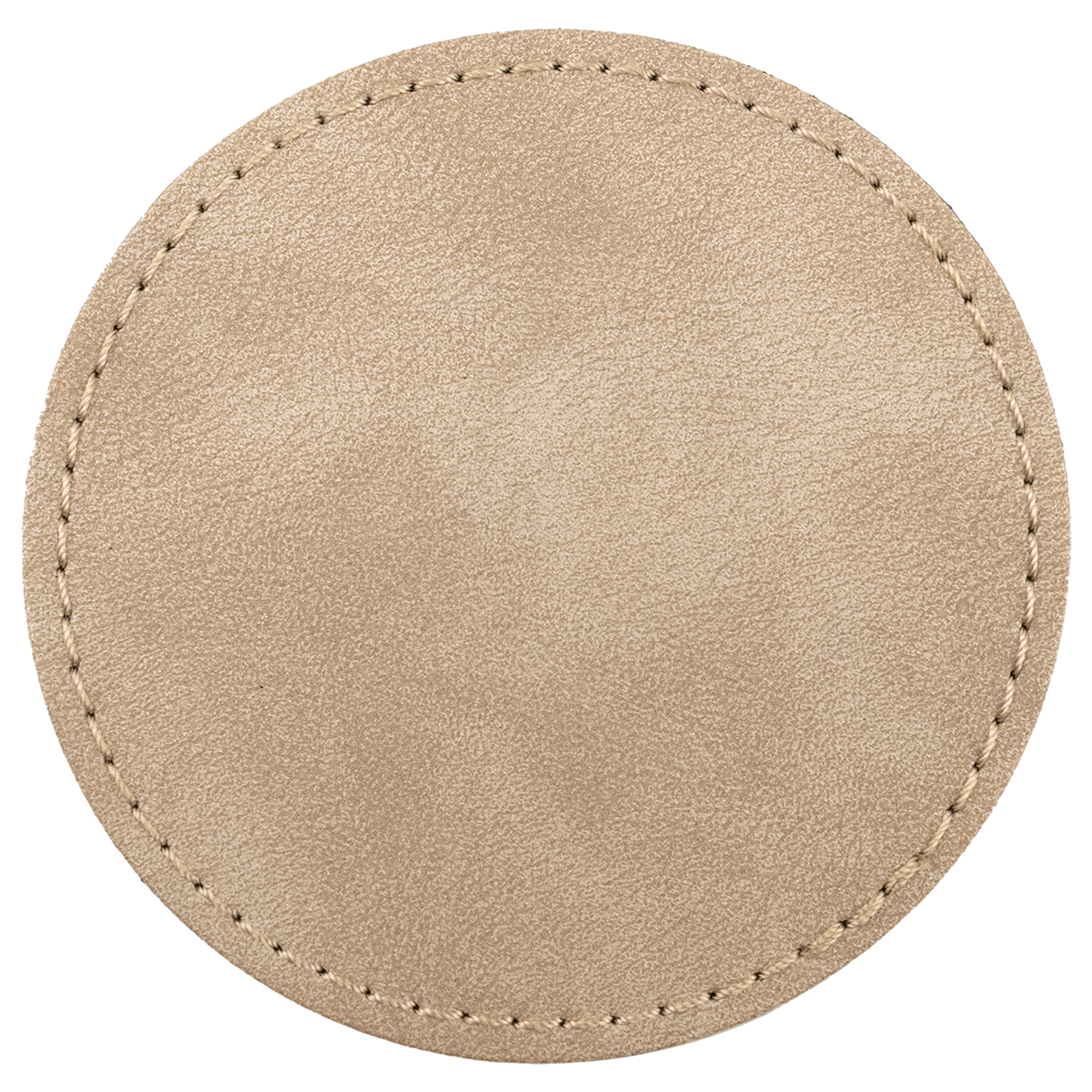 3" x 3" Light Tan Round Leatherette Patch with Pro Premier – item PTH474 image 2