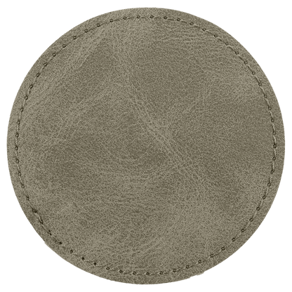 3" x 3" Light Green Round Leatherette Patch with Pro Premier – item PTH475 image 2