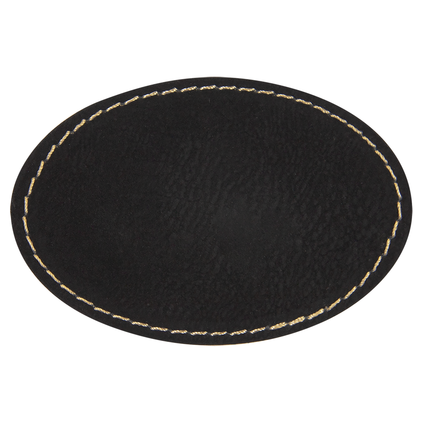 3" x 2" /Gold Oval Leatherette Patch with Adhesive – item PTH506 image 2