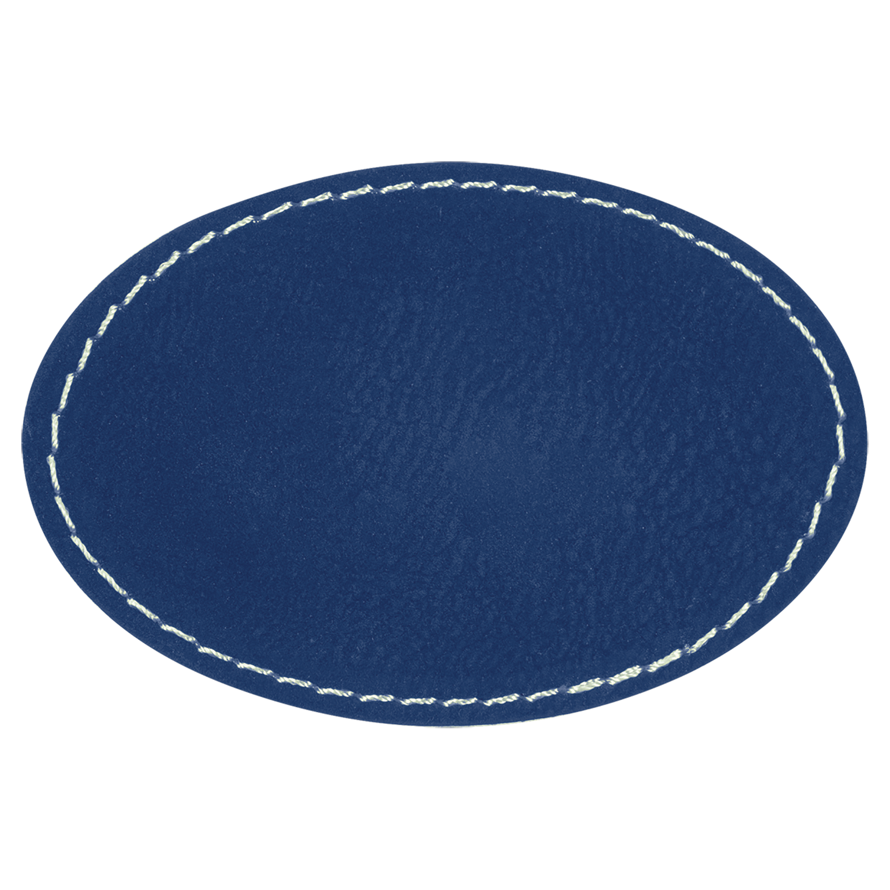 3" x 2" Blue/Silver Oval Leatherette Patch with Adhesive – item PTH509 image 2