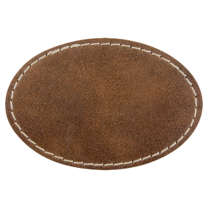 3" x 2" /Gold Oval Leatherette Patch with Adhesive – item PTH510 image 2