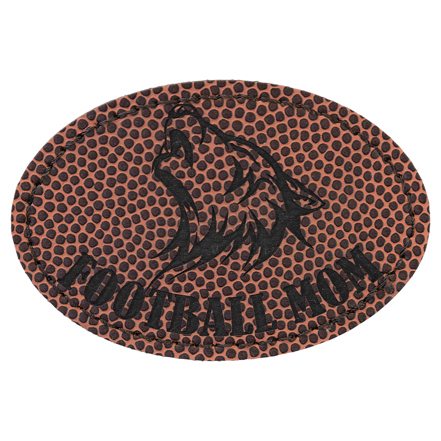 3" x 2" Football Oval Leatherette Patch with Adhesive – item PTH515