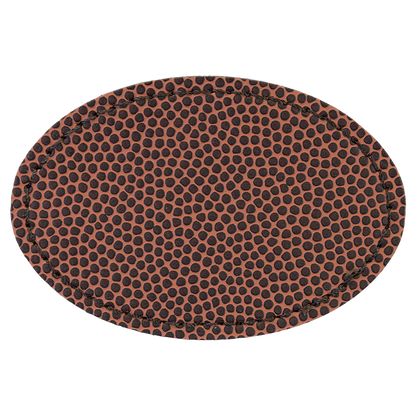 3" x 2" Football Oval Leatherette Patch with Adhesive – item PTH515 image 2