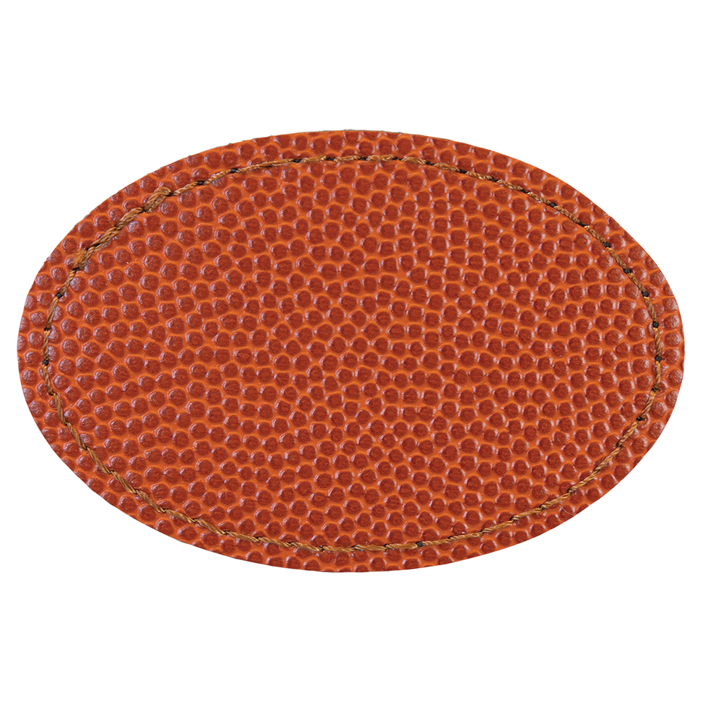 3" x 2" Basketball Oval Leatherette Patch with Adhesive – item PTH516 image 2