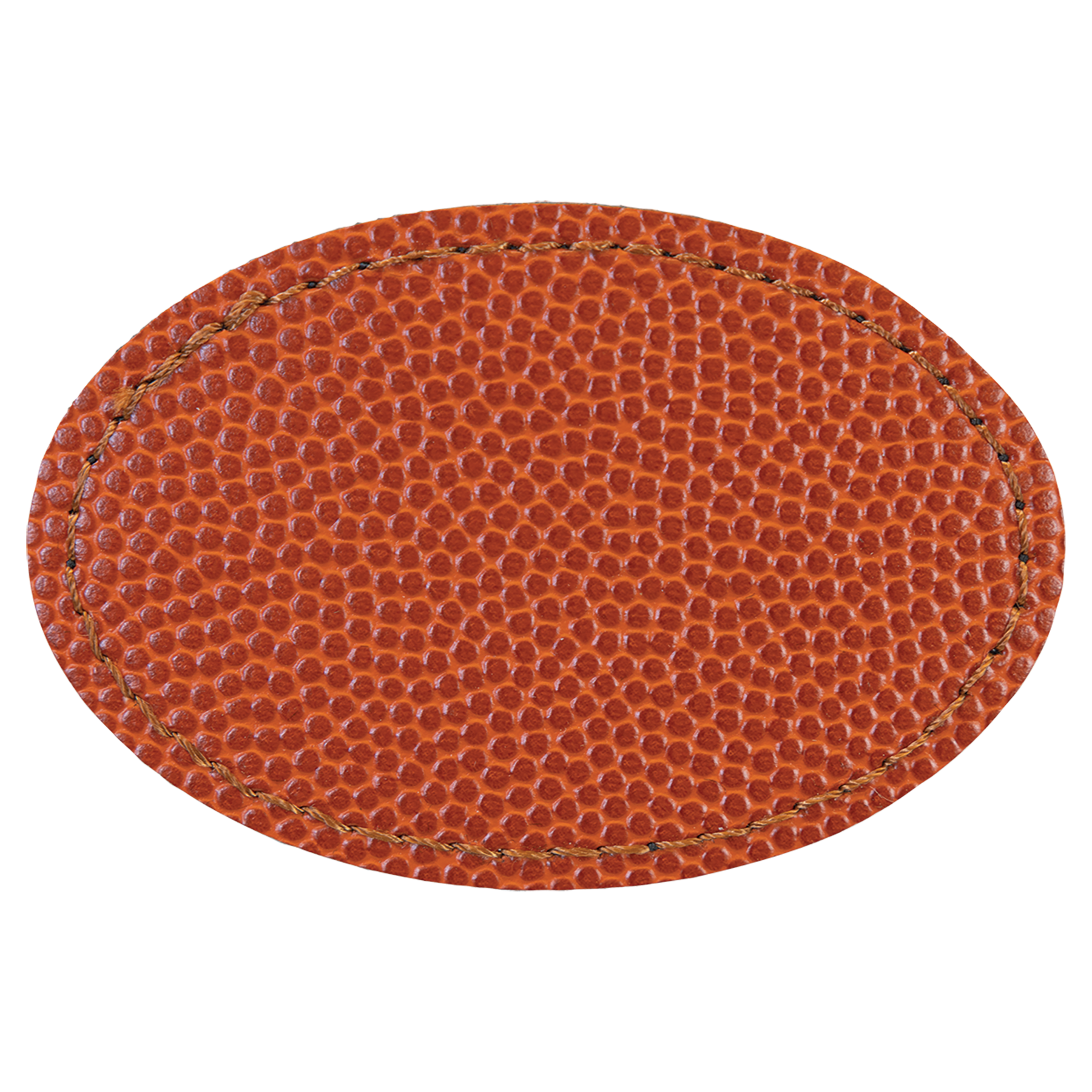 3" x 2" Basketball Oval Leatherette Patch with Adhesive – item PTH516 image 2