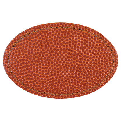 3" x 2" Basketball Oval Leatherette Patch with Adhesive – item PTH516 image 2
