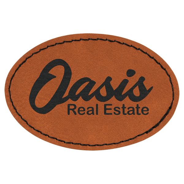 3" x 2" Oval Leatherette Patch with Pro Adhesive – item PTH552 image 3