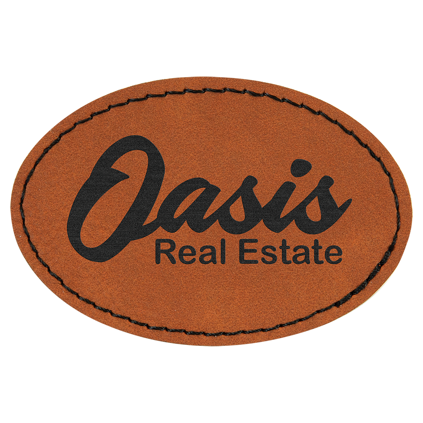 3" x 2" Oval Leatherette Patch with Pro Adhesive – item PTH552