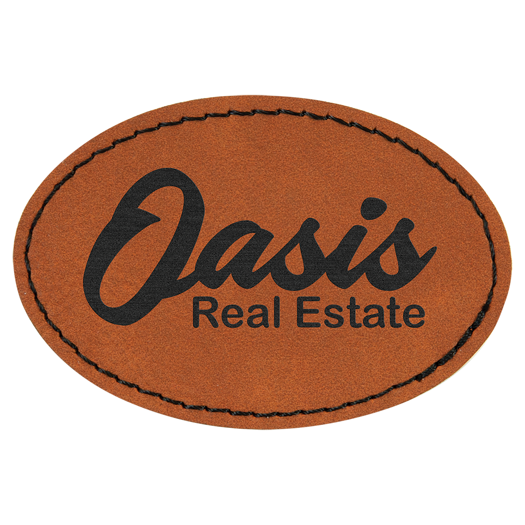 3" x 2" Oval Leatherette Patch with Pro Adhesive – item PTH552