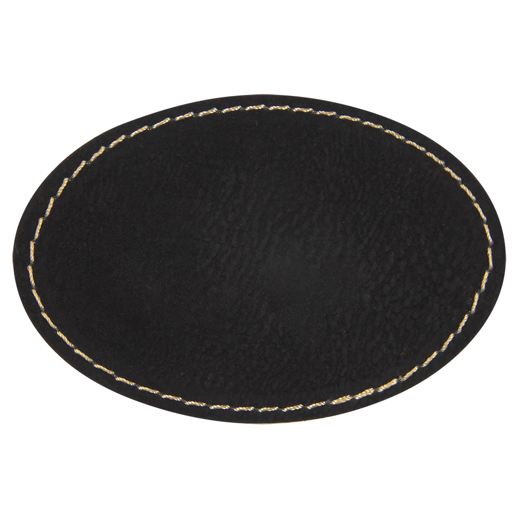 3" x 2" /Gold Oval Leatherette Patch with Pro Adhesive – item PTH556 image 2
